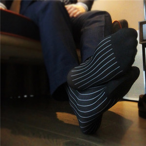 <strong>Men's</strong> <strong>Garters</strong> and Straight Tube Colored Striped Business Formal High Elasticity <strong>Men's</strong> <strong>Socks</strong> Universal Simple High Tube <strong>Socks</strong> - Product Image 5