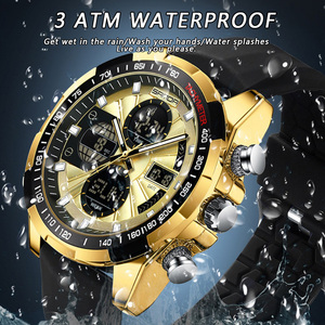 Montre à quartz pour homme SANDA 5105, vente chaude, grand cadran, double affichage, lumineuse, décontractée, sportive, pour étudiants, avec bracelet en silicone - Product Image 6