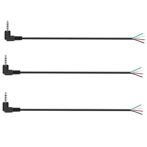 Cable de Audio AUX Estéreo Personalizado con Conector Mono TRS TRRS Macho de 2.5MM 3.5MM en Ángulo Recto de 90 Grados Chapado en Oro - Product Image 1