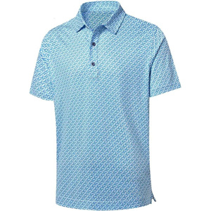 Polo pour homme à manches courtes en soie de glace haut de gamme respirant imprimé partout décontracté polo de golf d'été - Product Image 5