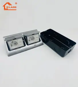 Factory directly wholesale Pop-up hidden type electric plug floor switch floor socket box with EU RJ45 CAT6 internet socket