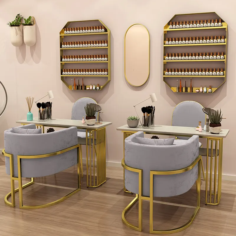 Preço barato Estilo Moderno Mobília do Salão de beleza de Metal nail manicure tabela do salão de beleza
