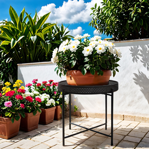 XXKFZ-27Living đồ nội thất phòng khay nhỏ Bàn Tròn Hiện Đại kim loại màu đen gấp bàn cà phê tròn bên bàn - Product Image 5