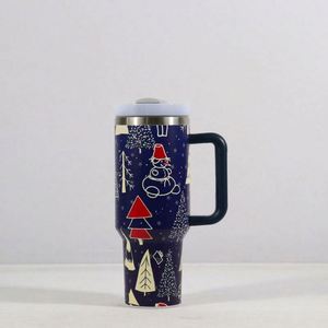 Vente en gros Nouveau produit de Noël Tasse thermos en acier inoxydable de 40 oz avec poignée et couvercle Grande capacité Vente en gros - Product Image 5