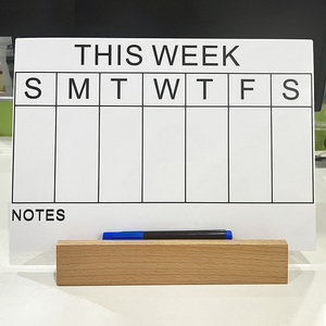 Planificateur hebdomadaire et quotidien en acrylique avec support en bois, tableau effaçable <span class=keywords><strong>à</strong></span> sec en acrylique, liste de choses <span class=keywords><strong>à</strong></span> <span class=keywords><strong>faire</strong></span> <span class=keywords><strong>à</strong></span> domicile, tableau avec marqueur pour couple - Product Image 4