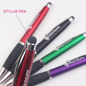 قلم ستايلس تروجمي بمصباح ليد كروي من البلاستيك من المطاط مقبض قابل للتخصيص شعار للهدايا - Product Image 4