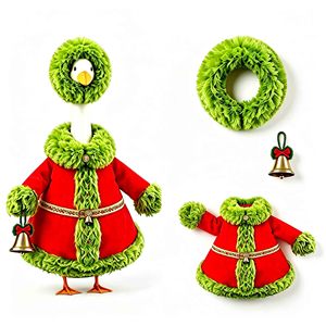 Tenue d'hiver de Noël pour animaux de compagnie, costume de canard de 23 pouces, vêtements pour figurines de cygne d'extérieur, décorations et vêtements pour canards de porche - Product Image 1