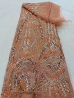 NI.AI Neuer Stil Perlenverzierter Spitzenstoff Glänzender Pailletten-Spitzenstoff Eleganter Perlen-Pailletten-Stoff mit Perlen