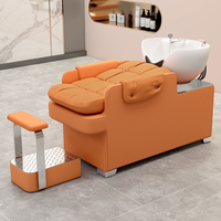 Chaise de salon de coiffure confortable avec lavabo en céramique, mobilier de beauté pour salon, évier de salon pour lavage de cheveux, vente en gros d'usine, vente chaude