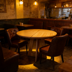 Housse de table ronde pliable en 4 parties pour 10-20 personnes, grande table à manger circulaire, mobilier pour la maison, la cuisine et les restaurants - Product Image 4