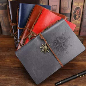 Carnet Spirale Rétro MAD05 – Journal en Cuir PU Ancre <span class=keywords><strong>Pirate</strong></span> – Papeterie Feuilleuse – Cadeau – Journal de <span class=keywords><strong>Voyage</strong></span> - Product Image 1