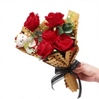 Bouquet de roses artificielles en fil de crochet fait main pour mariage, décoration intérieure et accessoires de photographie en extérieur – Approvisionnement transfrontalier