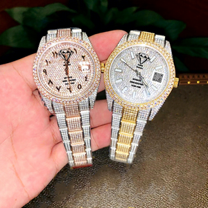 นาฬิกาข้อมือฮิปฮอปสุดหรู หน้าปัดทรงกลม ประดับ<span class=keywords><strong>เพชร</strong></span> <span class=keywords><strong>VVS</strong></span> D มอยส์ซาไนต์ สำหรับผู้ชาย - Product Image 2