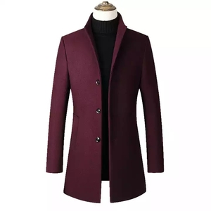 MF9002 nuovo Design stile britannico semplice autunno inverno <span class=keywords><strong>Trench</strong></span> sottile cappotto di lana da <span class=keywords><strong>uomo</strong></span> cappotto lungo in lana per gli uomini - Product Image 2