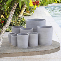 Grands pots de plantes en ciment de luxe avec trous de drainage-Conteneur intérieur/extérieur moderne et écologique pour plantes vertes de jardin domestique