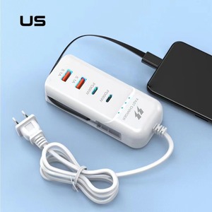 Mehrere Ladeans chlüsse Wand ladegerät Adapter Universal 4USB Dual PD 5.1A Verlängerung kabel Typ C Handy Row Plug Ladegerät - Product Image 4