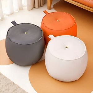 Pouf ottoman rond capitonné, tabouret de sol rembourré, siège de détente pour salon et chambre à coucher - Product Image 2