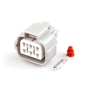 Conector automotriz macho y hembra de 6 pines, plástico blanco, para pedal del acelerador de Toyota - Product Image 1