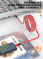 Kabel Data Retraktil 8-Pin USB 2.0/Micro USB/Type-C Tembaga Murni Pengisian Cepat 5A dengan Kumparan Magnetik Otomatis untuk Komputer Kustom