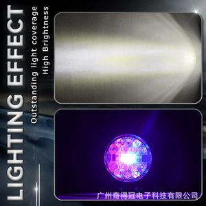 Automotive <b>Led</b> Work <b>Light</b> <b>Round</b> Red Blue Flashing Off Road Warning <b>Light</b> Engineering Auxiliary <b>Light</b> Dc Power - Product Image 4