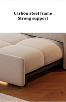 Schlafsofa – Gesteppter Stoff, erweiterbares Eckdesign zum Ausklappen für Home-Office & Wohnzimmer |   Multifunktionales Sofa