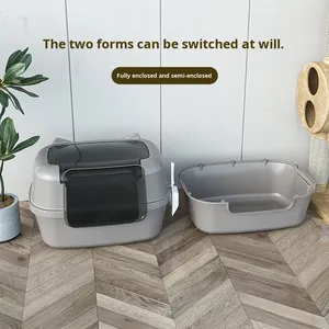 Caja de arena para gatos convertible extragrande al por mayor, semicerrada y completamente cerrada con pala recogedora - Product Image 1