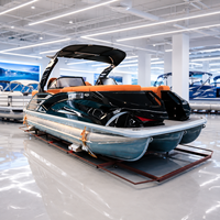 Bateau ponton en aluminium de 22 pieds de qualité export, 12 places, 3 tubes, homologué CE, couleur personnalisée, pêche, moteur 200 CV en option, expédition internationale