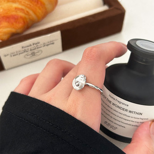 Anillo cóncavo ovalado de plata de ley S925 para mujer, regalo de joyería minimalista para el dedo índice - Product Image 3