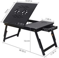 Vente en gros support multifonctionnel pliable pour ordinateur portable en bambou plateau de lit de service table de petit déjeuner pliante couleur noire