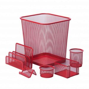 Business Office School Supplies Metal Wire <b>Mesh</b> Desk Storage 6 Piece Set <b>Mesh</b> Desk Set Stationery Set - Product Image 2