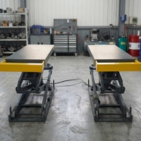 Elevador de Tijera Doble para Coches Empotrable en Suelo, 4000 kg, Elevación Alta, Eléctrico Hidráulico, BOJINSI BJS2302, Extensible 2030 mm