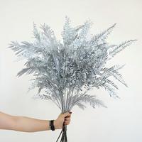 Spray de Helecho Artificial Plateado, Plantas de Simulación, Decoración de Suelo para Bodas, Follaje Artificial para Pasillos de Hotel, Arco, Fondo, 13 Ramas