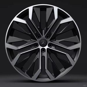 Cerchi Forgiati Personalizzati da 18 19 20 21 22 23 Pollici PCD 5x112 5x114.3 5x120 Cerchi Monoblocco per Auto Nero Lucido/Argento - Product Image 1