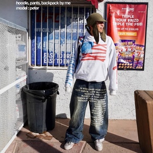 <span class=keywords><strong>Jeans</strong></span> da <span class=keywords><strong>Uomo</strong></span> Personalizzati con Stampa, Denim <span class=keywords><strong>Baggy</strong></span> Streetwear, Grafica All-Over, Gamba Dritta, Stile Hip Hop Vintage - Product Image 2