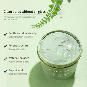 Masque à l'argile à l'extrait de thé vert OEM ODM CAHNSAI, masque nettoyant et hydratant pour le soin de la peau du visage. - Product Image 3