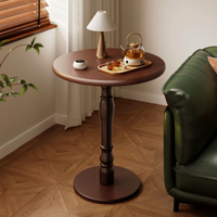 Table d'appoint ronde en bois massif français, petite table basse, meuble de chevet pour salon, chambre, balcon