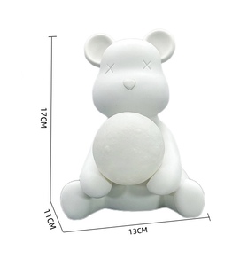 Ingrosso 17cm di altezza della banca della moneta ornamenti violenti orsi fluide orso della luna con luce a LED - Product Image 5