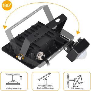 Reflector LED de 20W 30W 50W 100W con Sensor de Movimiento IP66 para Exteriores, Seguridad Nocturna, Caminos, Puertas, Jardines, Tiendas, Lámpara de Aluminio AC - Product Image 3