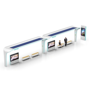 Tùy chỉnh chất lượng cao hiện đại thông minh thép không gỉ năng lượng mặt trời trạm xe buýt với LED/LCD kỹ thuật số biển và quảng cáo hộp Đèn - Product Image 1