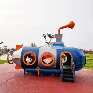 Toboggan sous-marin en plastique moulé par rotation pour enfants, pour l'extérieur et l'intérieur, <span class=keywords><strong>avec</strong></span> filet d'escalade - Product Image 1
