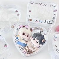 Sac à poupée en PVC transparent minimaliste kawaii, porte-clés, étanche, anti-poussière, pochette organisateur, fermeture éclair, Itabag, décoration de carte