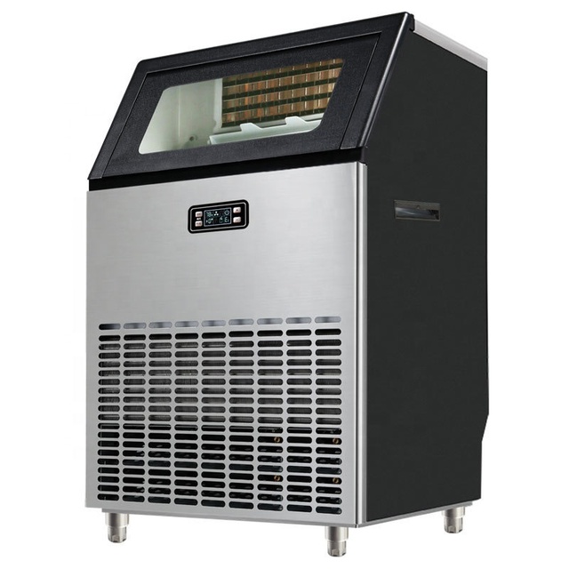 120KG Commercial Ice Maker 400W Ice Cube Making Machine with Auto Cleaning Large Capacity Hicon 10mins Fast Ice Maker