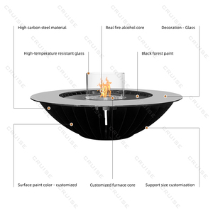 Chimenea independiente de crucero, hoguera para exteriores, estufa de hoguera de 800/1000/1200mm con núcleo de horno de madera/Gas/Alcohol sin humo - Product Image 6