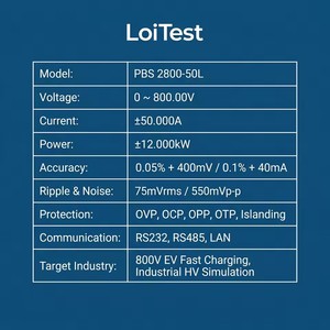 Alimentation électrique bidirectionnelle programmable haute tension 800V 50A 12kW pour la recharge de véhicules électriques et l'avionique - Product Image 2