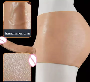 Celana Dalam Dildo Silikon Solid Berongga Lembut untuk Lesbian, Mainan Seks Penis Pria Asli untuk Wanita dan Pria - Product Image 2