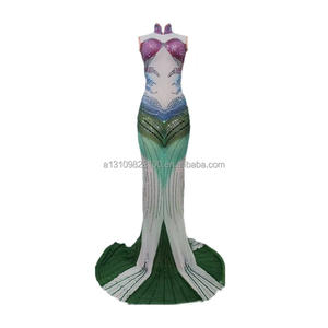 Cake Colored Full Diamond Sexy Tight Fitting Skirt With Buttocks and <strong>Fish</strong> Tail Runway Show Nightclub Bar Performance <strong>Costumes</strong> - Product Image 1