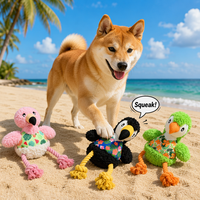 Jouet en peluche couineur pour chien Famipet, nouveau design d'été sur le thème des oiseaux mignons, doux et froissé, fabriqué sur mesure