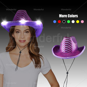 Oferta Imperdible: Sombrero de Vaquero con Lentejuelas y Luz LED para Graduación, Halloween, Fiestas, Cosplay, Disfraces, Carnaval y Mardi Gras - Product Image 2
