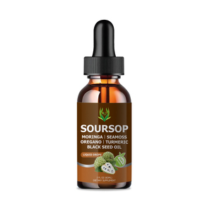 Factory Customization Natural Soursop & Moringa Turmeric Antioxidant Liquid Drops for Adults-60ml Dietary <b>Supplement</b> - Product Image 1