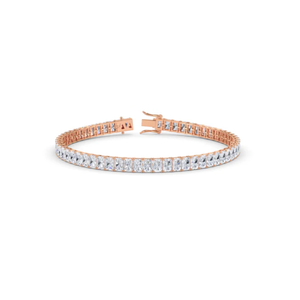 Bracelet tennis élégant en diamant de laboratoire unisexe avec pierres taille radiant, style luxueux pour occasions spéciales - Product Image 1